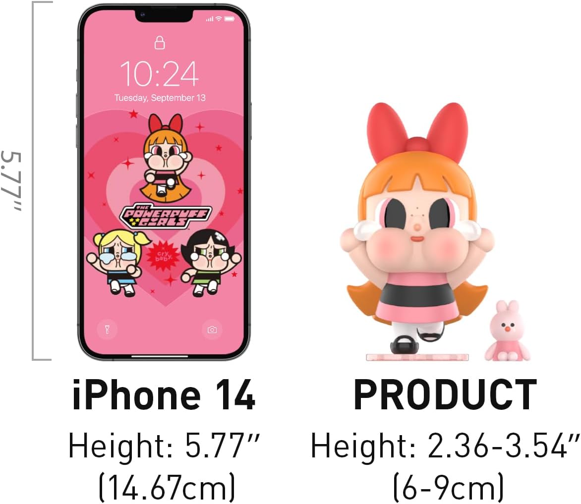 POP MART Crybaby x Powerpuff Girls Series Figures, Crybaby Blind Box Figures, Random Design Action Figures Collectible Toys Home Decorations, Holiday Birthday Gifts for Girls and Boys, Single Box
