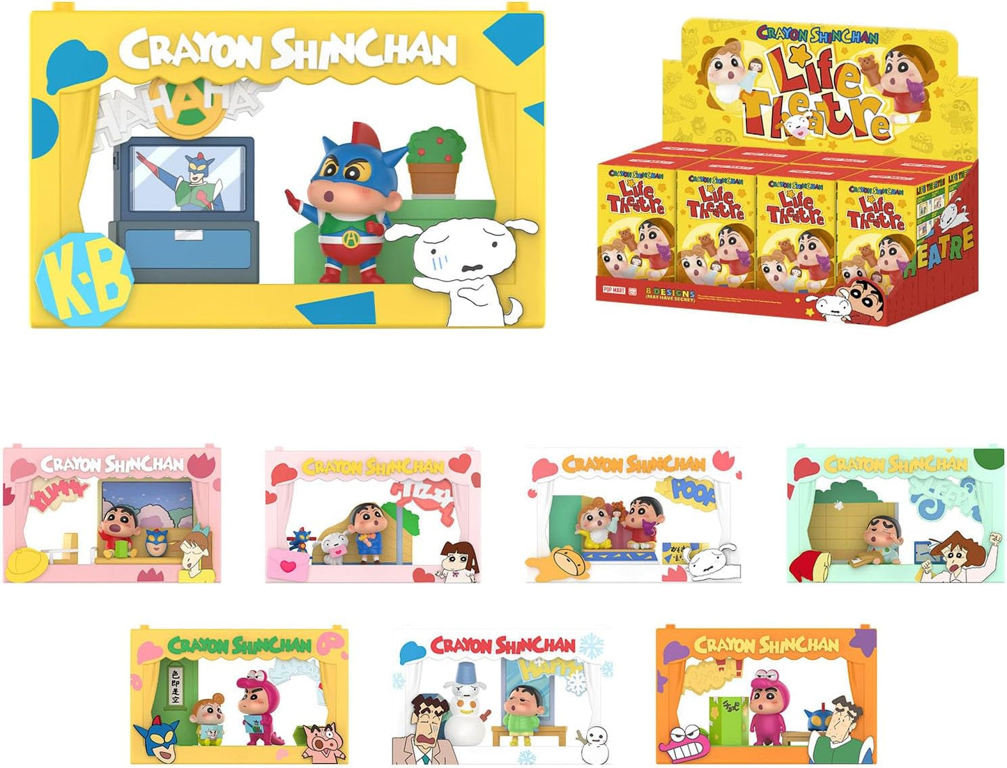 POP MART Crayon Shinchan Life Theatre Series Scene Sets, Random Design Action Figures Collectible Toys Home Decorations, Holiday Birthday Gifts, Single Box