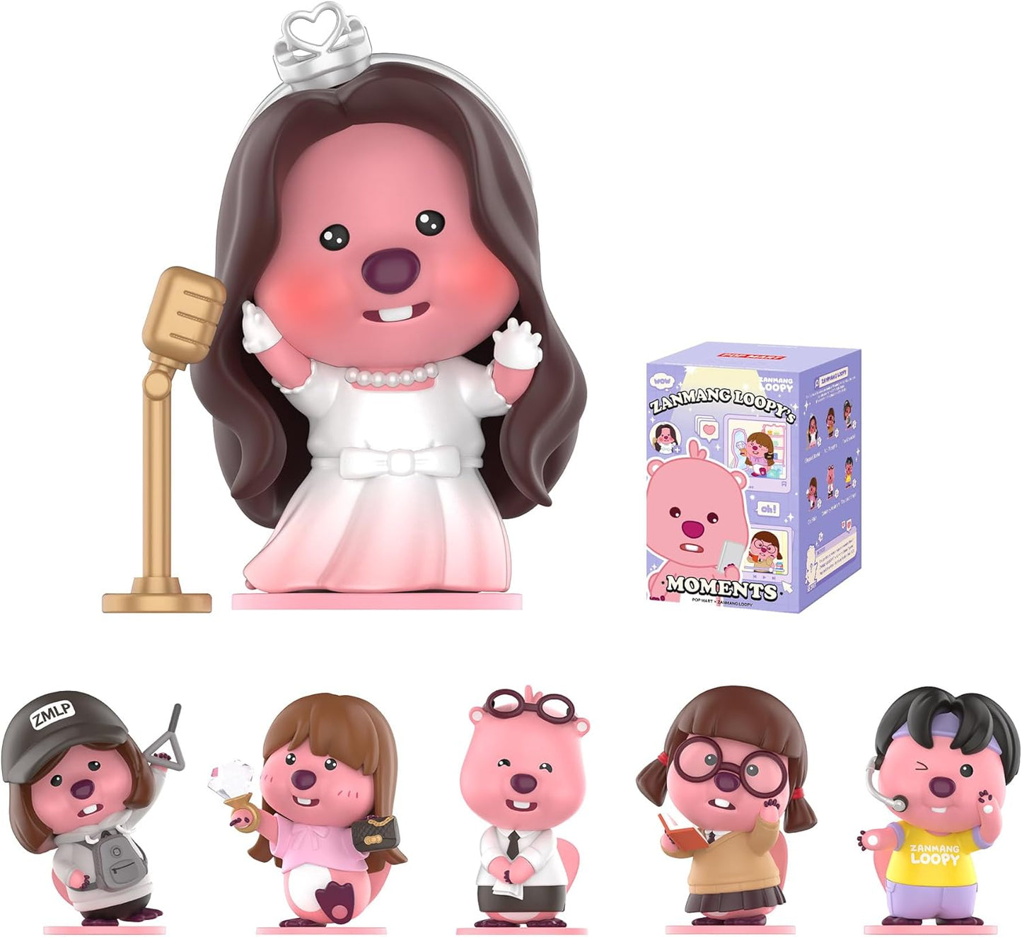 POP MART ZANMANGLOOPY's Moments Series Figures, Blind Box Figures, Random Design Action Figures Collectible Toys Home Decorations, Holiday Birthday Gifts, Single Box
