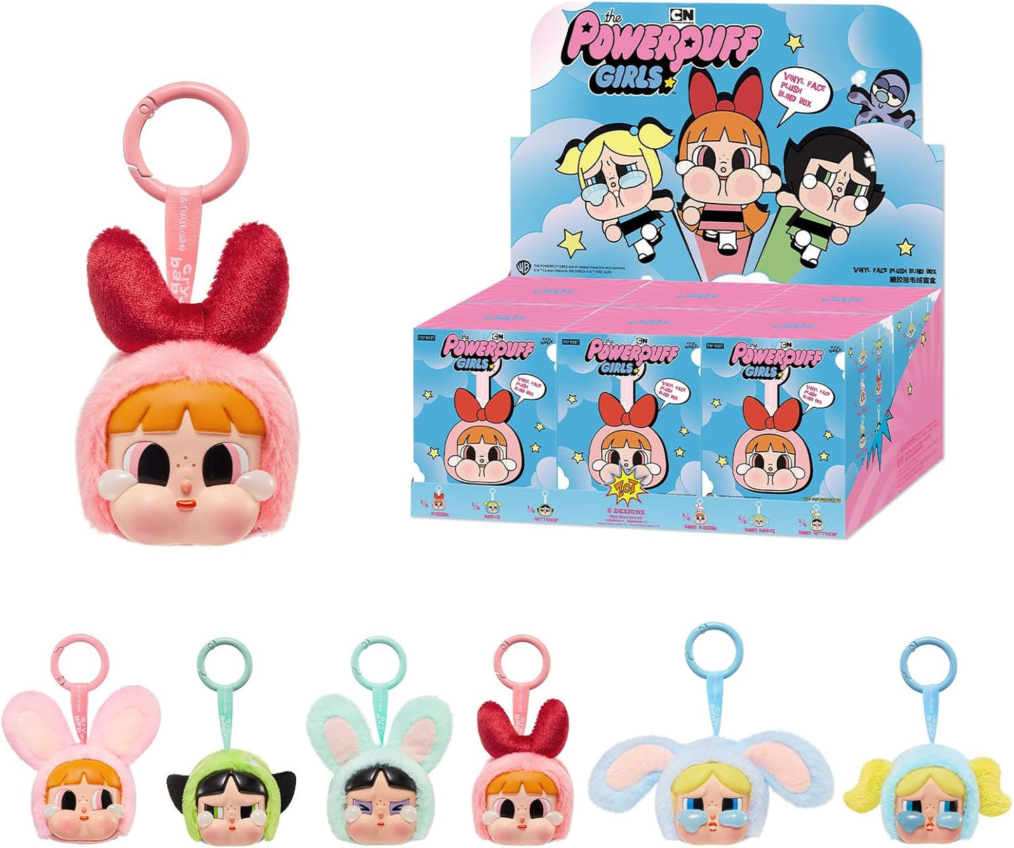 POP MART Crybaby × Powerpuff Girls Series-Vinyl Face Plush Blind Box, Crybaby Blind Box Figures, Random Design Action Figures Collectible Toys Home Decorations, Single Box