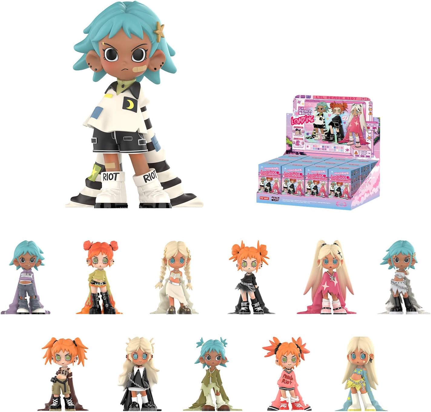 POP MART Lil Peach Riot Loading Series Figures, Blind Box Figures, Random Design Action Figures Collectible Toys Home Decorations, Holiday Birthday Gifts, Single Box
