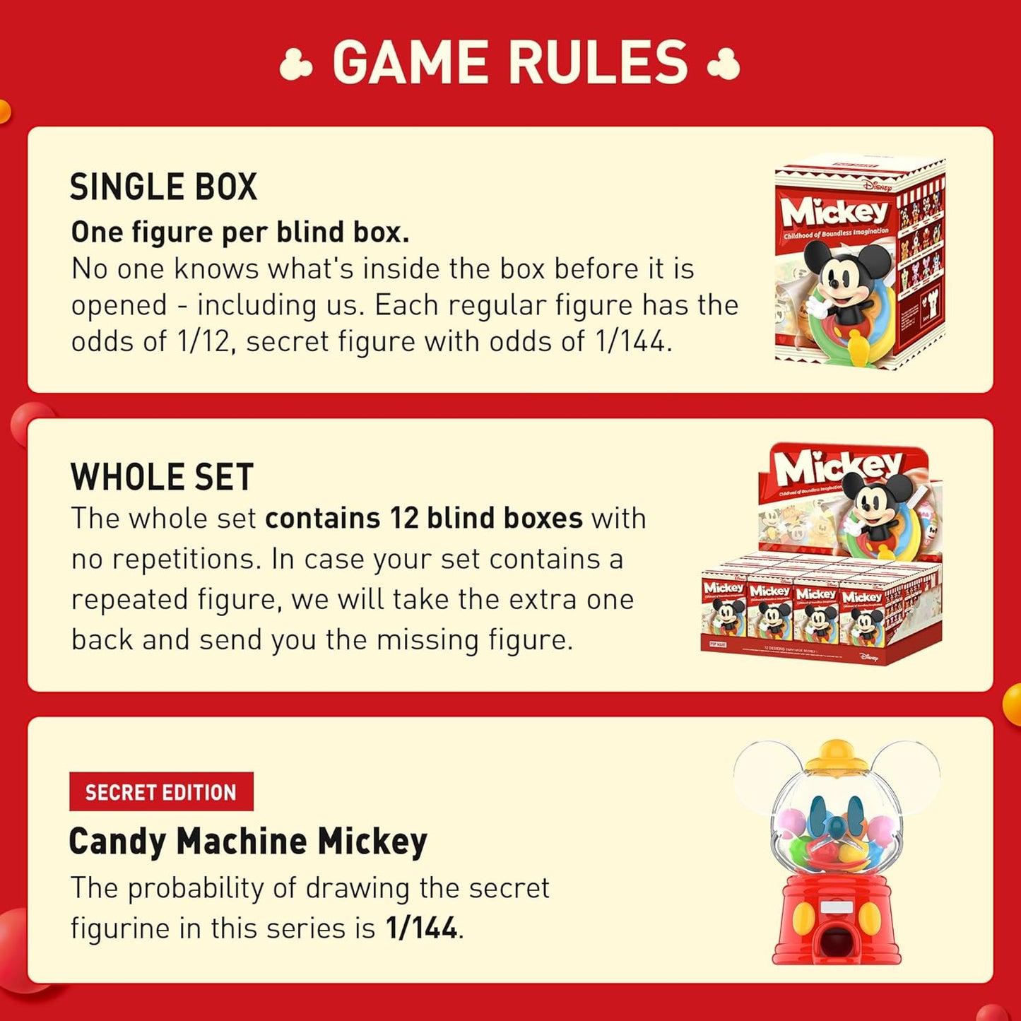 POP MART Disney Mickey Childhood of Boundless Imagination Blind Box Figures, Disney Mickey Random Design Action Figures Collectible Toys Home Decorations, Single Box