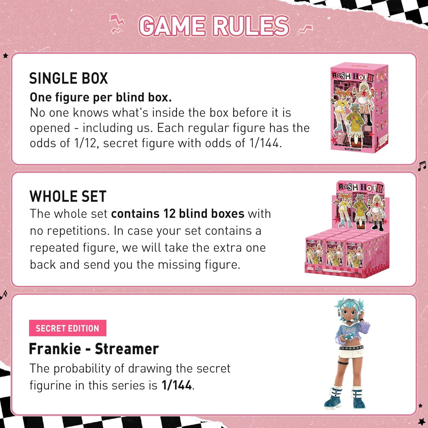POP MART Peach Riot Rush Hour Series Figures, Blind Box Figures, Random Design Action Figures Collectible Toys Home Decorations, Holiday Birthday Gifts, Single Box