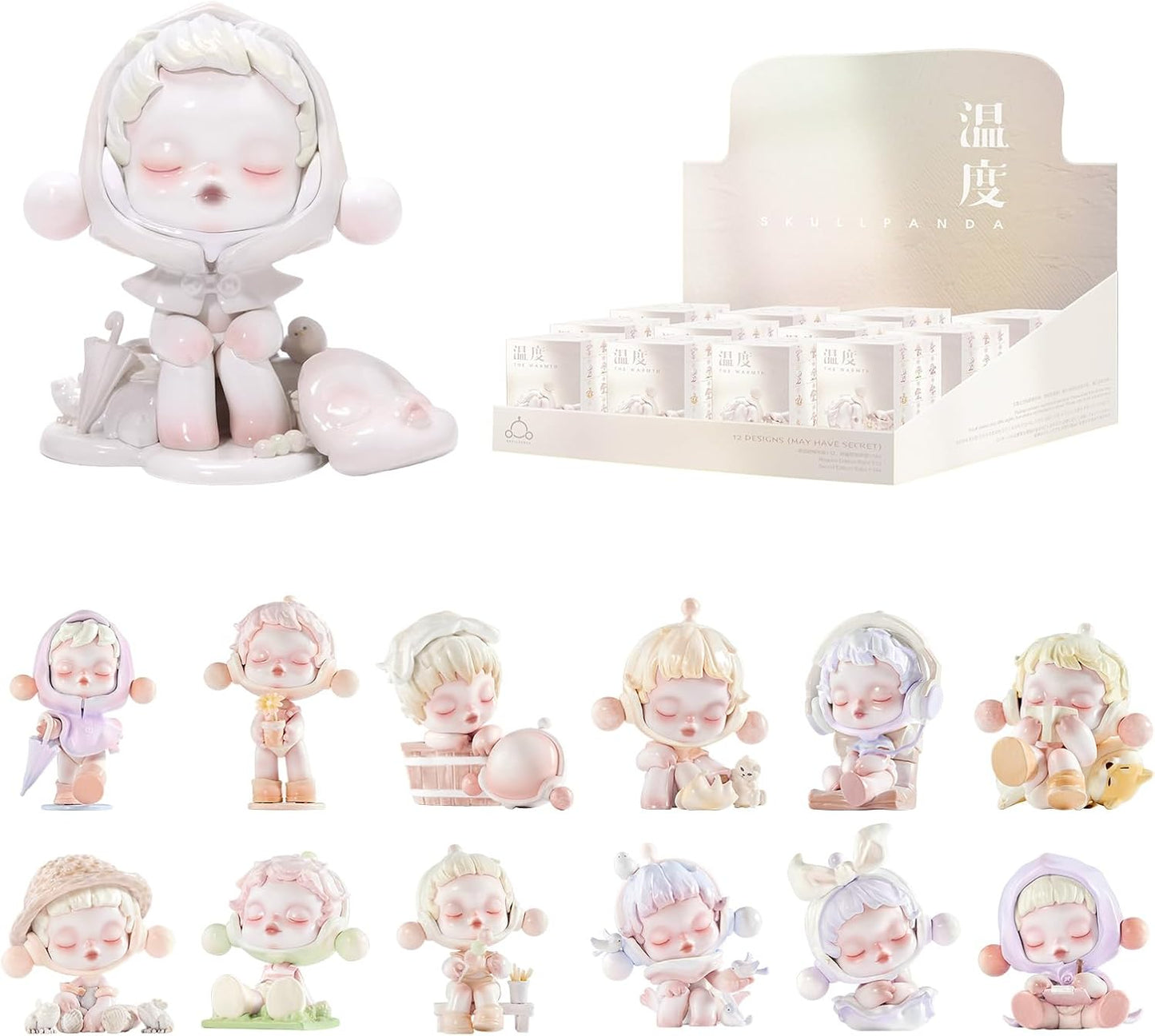 POP MART Skullpanda Warmth Series, Skullpanda Blind Box Figures, Random Design Action Figures Collectible Toys Home Decorations, Single Box