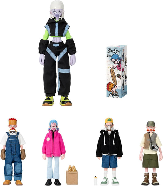 POP MART BAZBON Label Plan Series 1/8 Action Figure, BAZBON Blind Box Figures, Random Design Action Figures Collectible Toys Home Decorations, Holiday Birthday Gifts