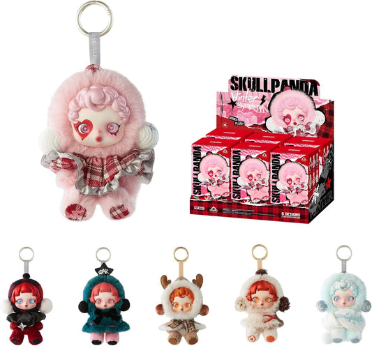POP MART SKULLPANDA Winter Symphony Series Plush, 6PCs Blind Box Figures, Random Design Action Figures Collectible Toys Home Decorations, Holiday Birthday Gifts, Whole Set