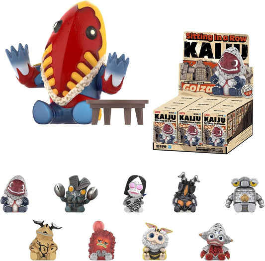 POP MART Kaiju Sitting in a Row Series Blind Box Figures, Random Design Mystery Toys for Modern Home Decor, Collectible Toy Set for Desk Accessories, Whole Set