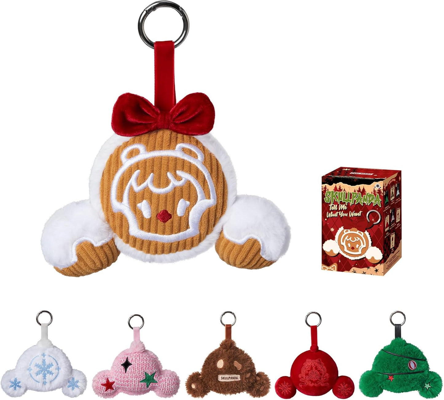 POP MART SKULLPANDA Wishing Time Series Plush Pendant, 6PCs Blind Box Figures, Random Design Action Figures Collectible Toys Home Decorations, Holiday Birthday Gifts, Whole Set