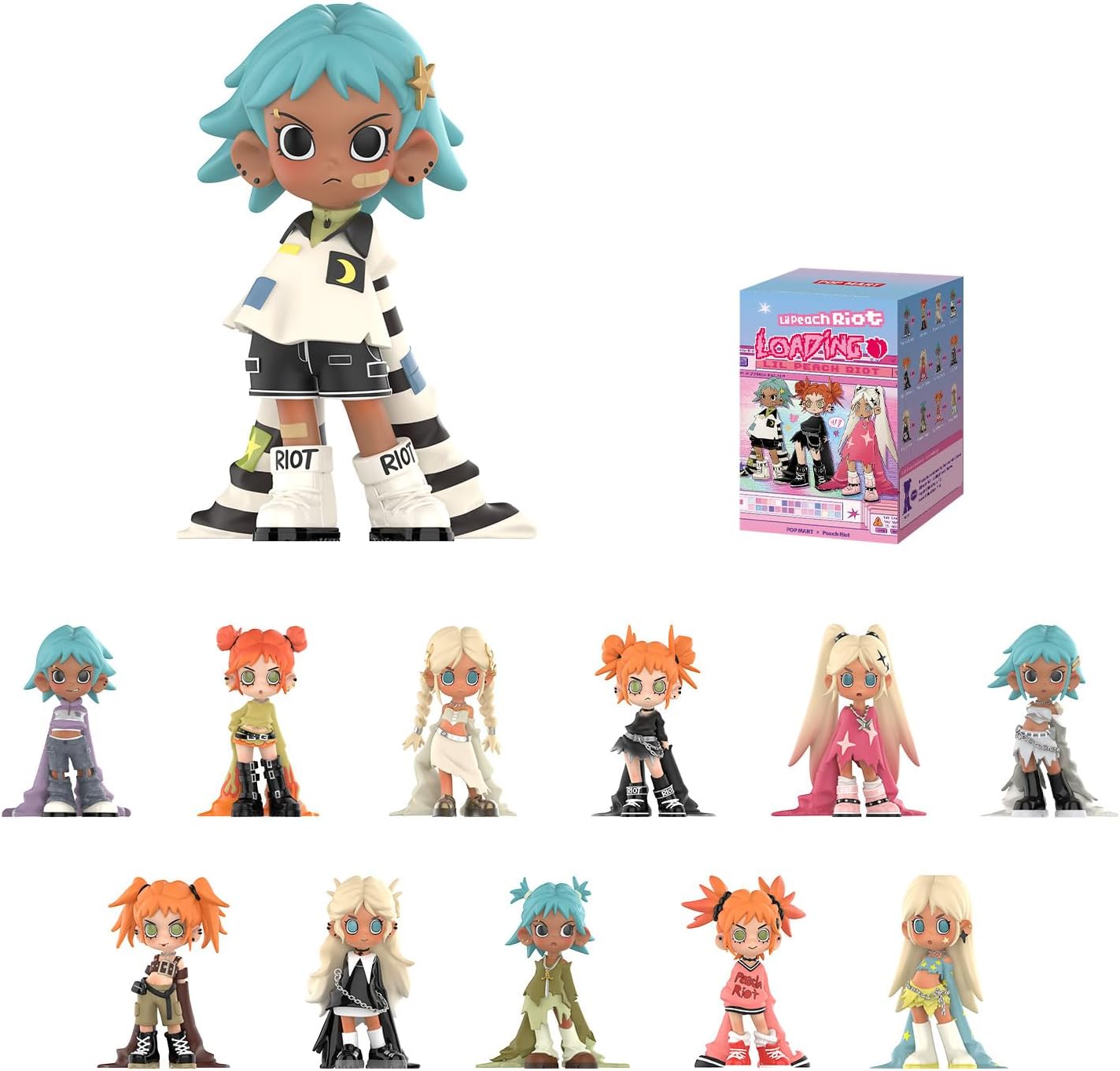 POP MART Lil Peach Riot Loading Series Figures, Blind Box Figures, Random Design Action Figures Collectible Toys Home Decorations, Holiday Birthday Gifts, Single Box