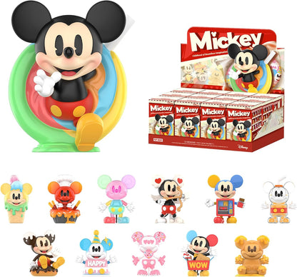 POP MART Disney Mickey Childhood of Boundless Imagination Blind Box Figures, Disney Mickey Random Design Action Figures Collectible Toys Home Decorations, Single Box
