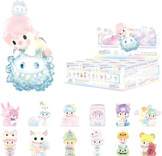 POP MART Sweet Bean × INSTINCTOY Sweet Together Series, 12PCs Sweet Bean Blind Box Figures, Random Design Action Figures Collectible Toys Home Decorations, Holiday Birthday Gifts, Whole Set