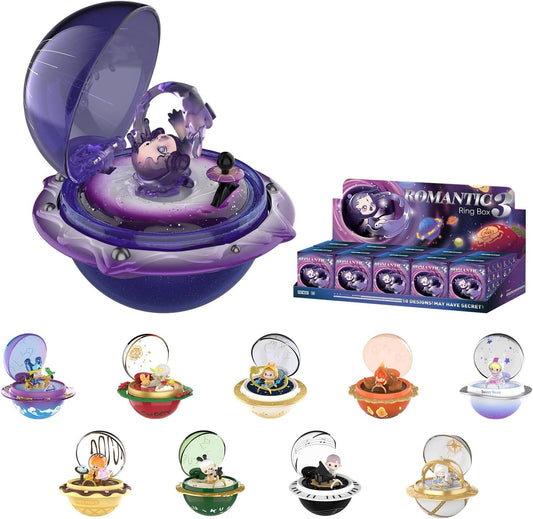 POP MART Romantic Ring Box Series 3 Scene Sets, 10PCs Romantic Ring Blind Box Figures, Random Design Action Figures Collectible Toys Home Decorations, Holiday Birthday Gifts, Whole Set