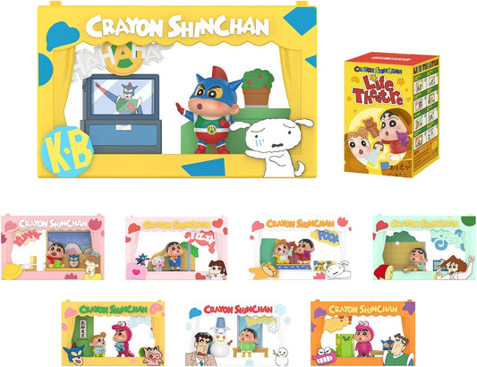 POP MART Crayon Shinchan Life Theatre Series Scene Sets, Random Design Action Figures Collectible Toys Home Decorations, Holiday Birthday Gifts, Single Box