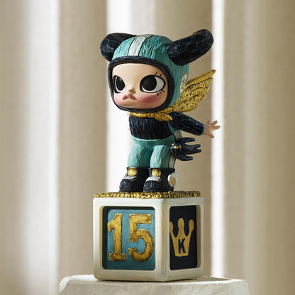 POP MART Molly Anniversary Statues Classical Retro 2 Series Figures, Molly Blind Box Figures, Random Design Action Figures Collectible Toys Home Decorations, Holiday Birthday Gifts, Single Box