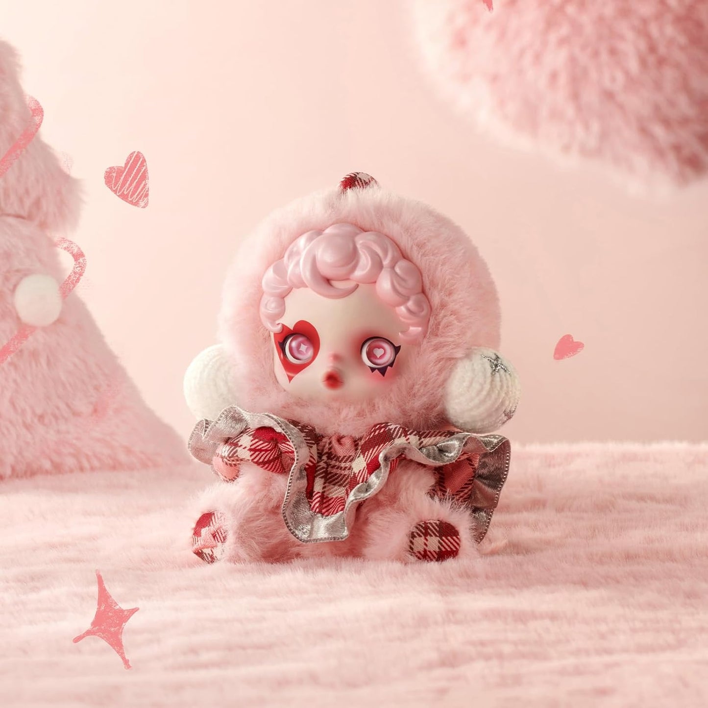 POP MART SKULLPANDA Winter Symphony Series Plush, 6PCs Blind Box Figures, Random Design Action Figures Collectible Toys Home Decorations, Holiday Birthday Gifts, Whole Set
