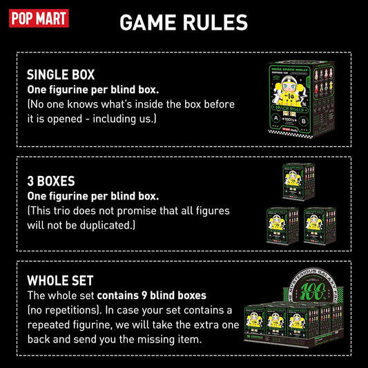 POP MART MEGA Space Molly 100% 2-B Blind Box Figures, Random Design Box Toys for Modern Home Decor, Collectible Toy Set for Desk Accessories, 1PC
