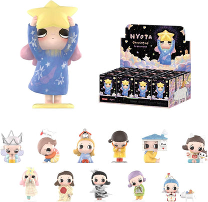 POP MART Nyota Growing up by Your Way Series Figures, Blind Box Figures, Random Design Action Figures Collectible Toys Home Decorations, Holiday Birthday Gifts, Single Box
