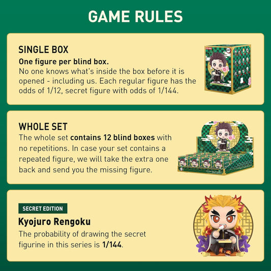 POP MART Kimetsu no Yaiba Birth Flower Series Figures, Blind Box Figures, Random Design Action Figures Collectible Toys Home Decorations, Holiday Birthday Gifts, Single Box