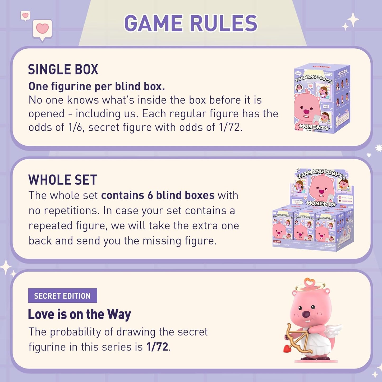 POP MART ZANMANGLOOPY's Moments Series Figures, Blind Box Figures, Random Design Action Figures Collectible Toys Home Decorations, Holiday Birthday Gifts, Single Box