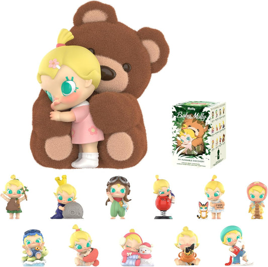 POP MART Baby Molly My Huggable Discovery Series Figures, Blind Box Figures, Random Design Action Figures Collectible Toys Home Decorations, Holiday Birthday Gifts, Single Box