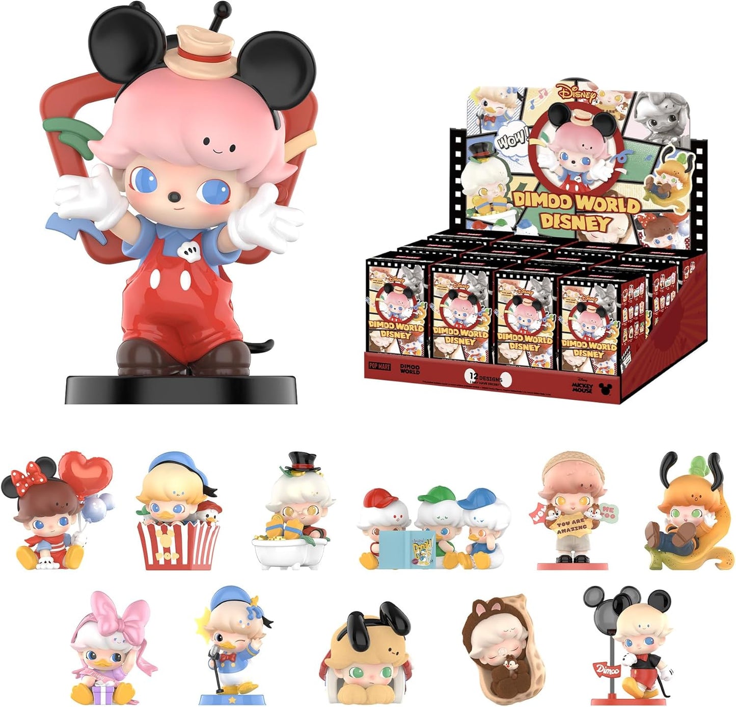 POP MART DIMOO World × Disney Series Figures, Blind Box Figures, Random Design Action Figures Collectible Toys Home Decorations, Single Box