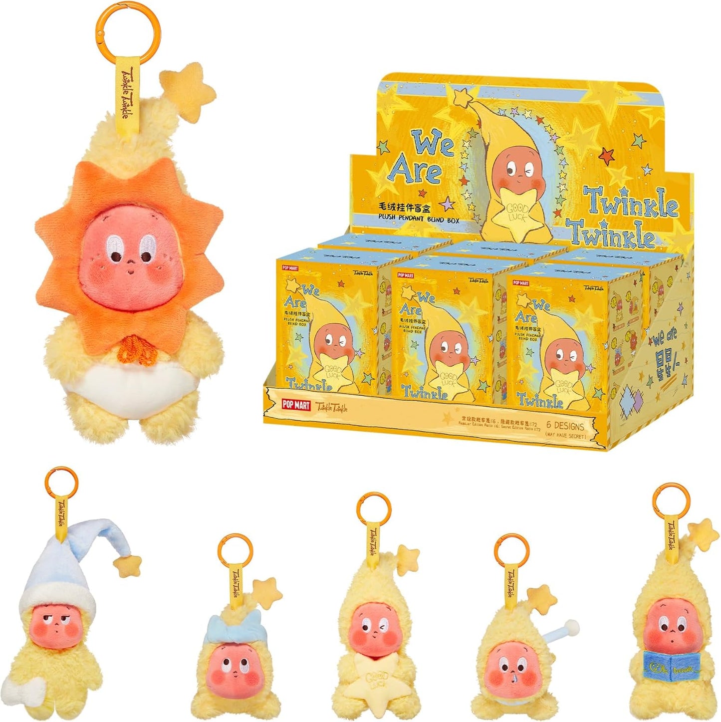 POP MART Twinkle Twinkle Series-Plush Pendant Blind Box Action Figure, Random Design, Potential Secret Edition