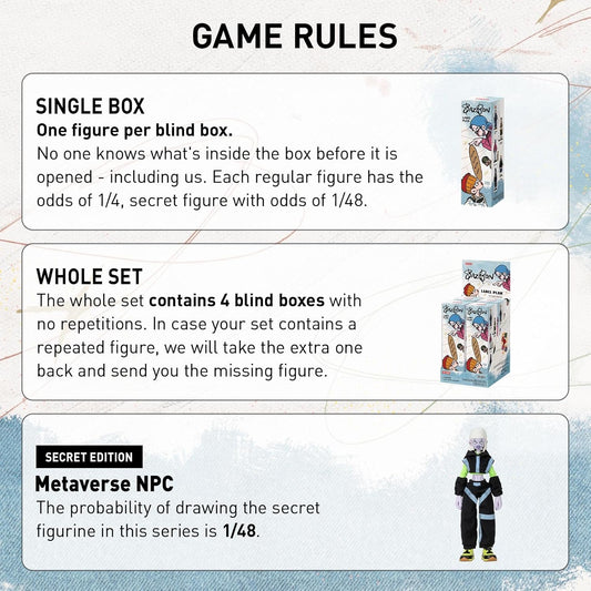 POP MART BAZBON Label Plan Series 1/8 Action Figure, BAZBON Blind Box Figures, Random Design Action Figures Collectible Toys Home Decorations, Holiday Birthday Gifts