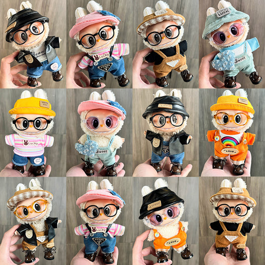 17cm DlY Doll Making Clothes pendant doll clothes vinyl cute dress-up casual suit plush toy clothes